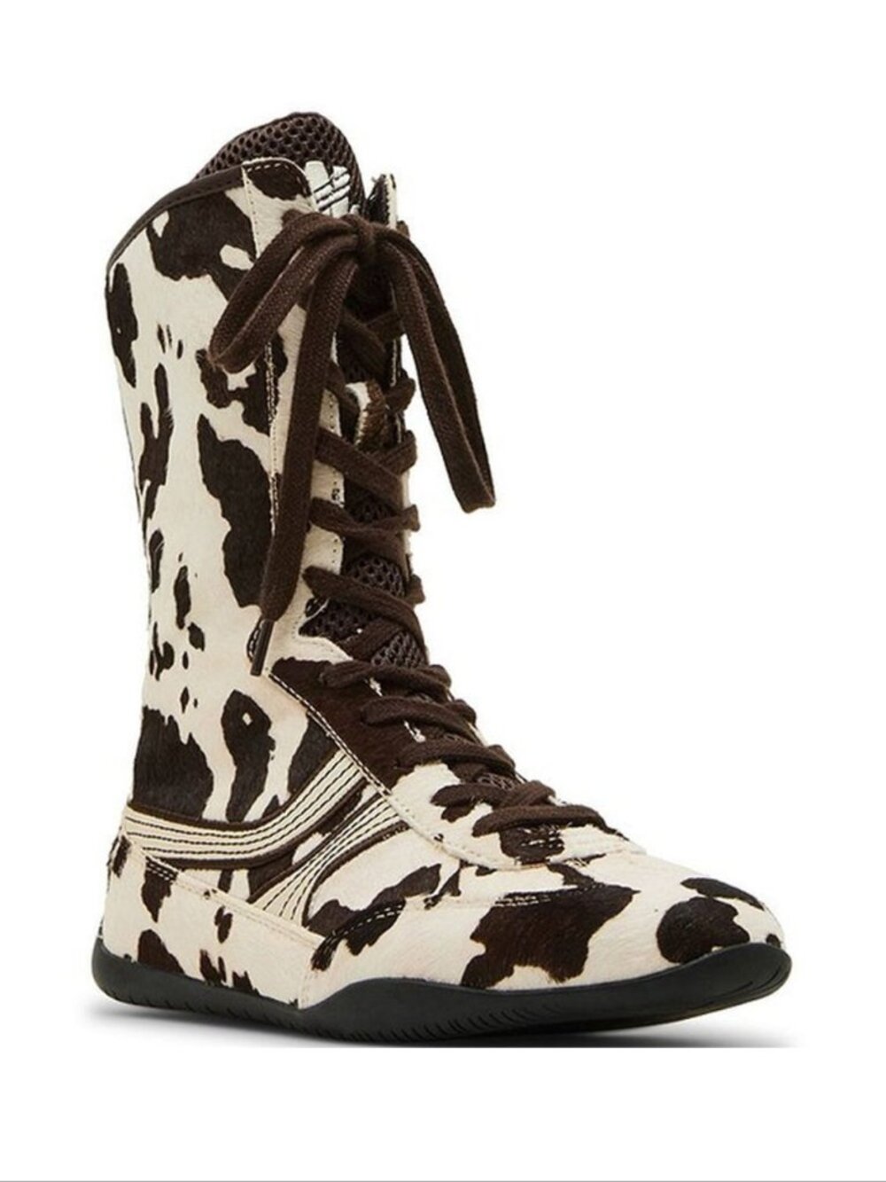 Steve Madden Paxtin Cow Print Haircalf High Top Sneakers Boots Size 9 NEW